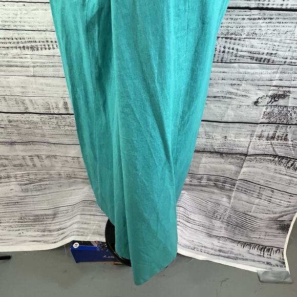Maggie Barnes Skirt Plus size 34W Aquamarine Green Linen Long Straight Modest - Picture 11 of 13